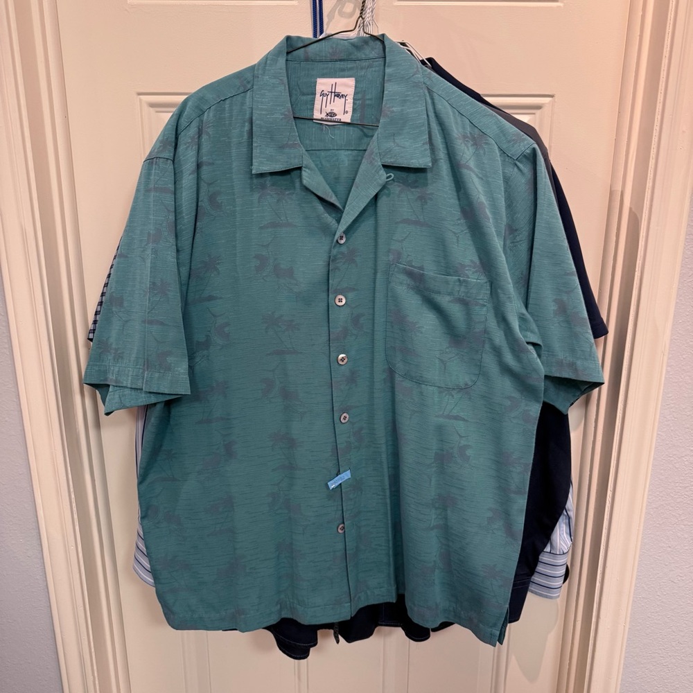 Guy Harvey Teal Casual Button Down Shirt